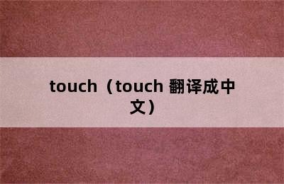 touch（touch 翻译成中文）